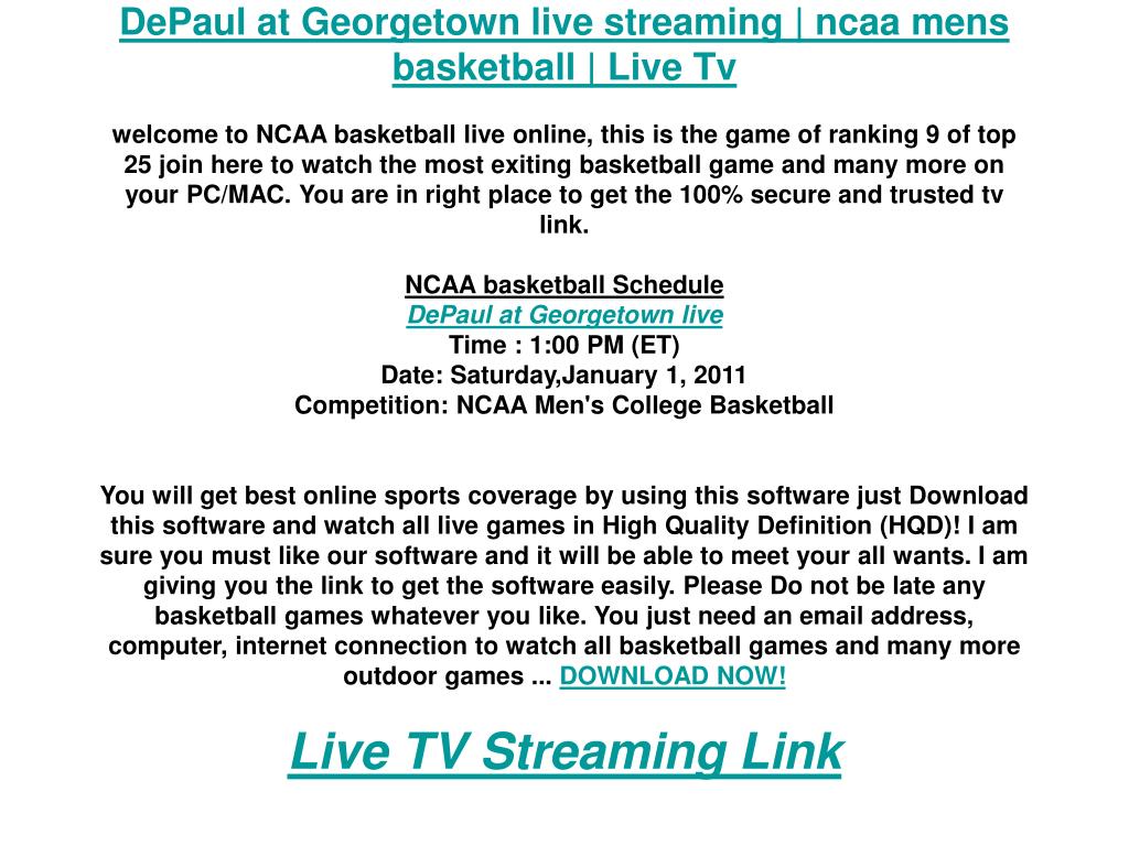 PPT DePaul at live streaming ncaa mens basketball