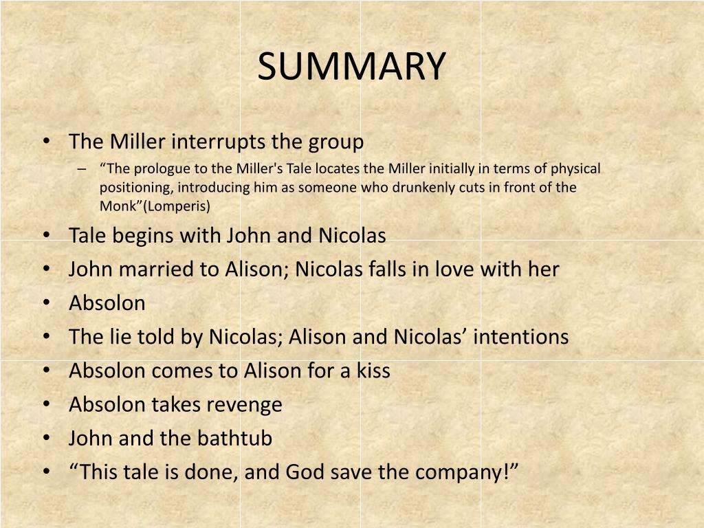 PPT THE MILLER’S TALE PowerPoint Presentation, free download ID636625