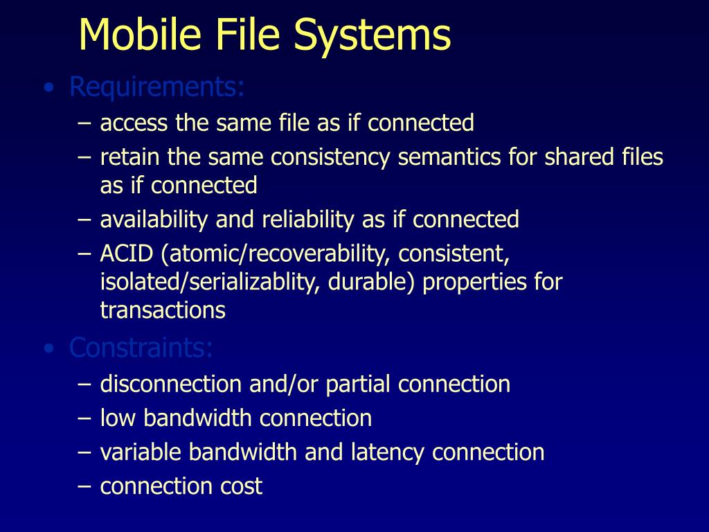 PPT File System for Mobile Computing PowerPoint Presentation, free