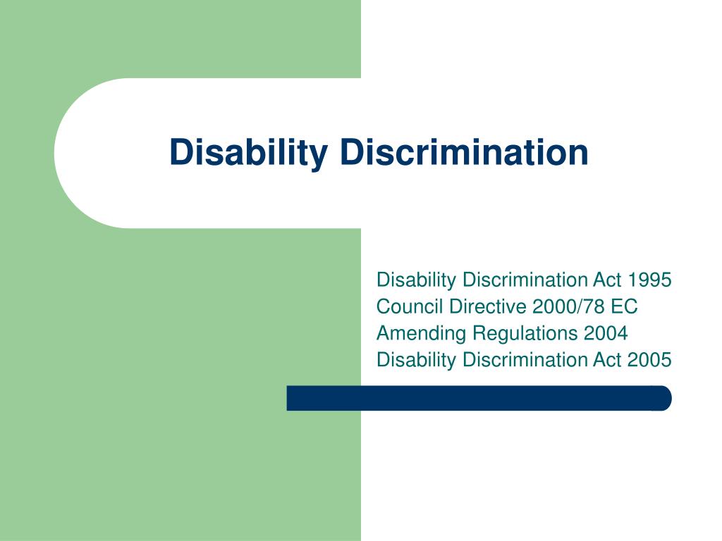 PPT Disability Discrimination PowerPoint Presentation, free download