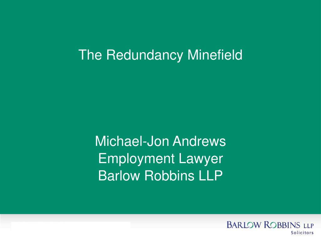 PPT The Redundancy Minefield MichaelJon Andrews Employment Lawyer