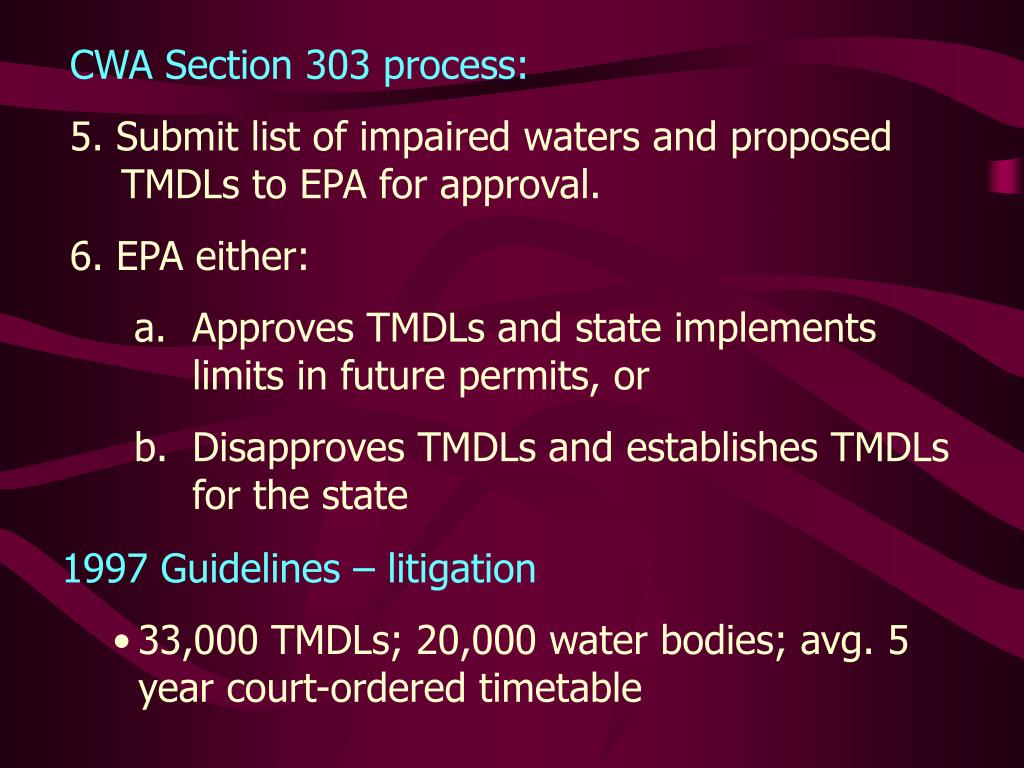 PPT Water Quality Regulation Traditional WQ Regulation under CWA
