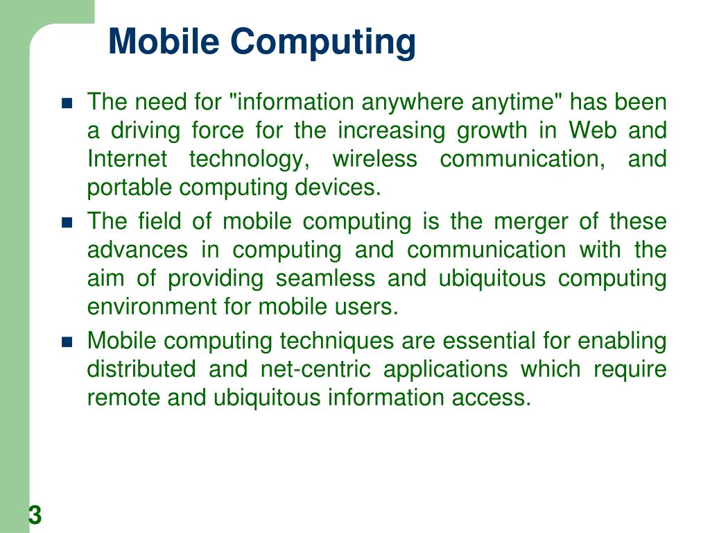 PPT CSE 535 Mobile Computing An Overview of Mobile Computing Part