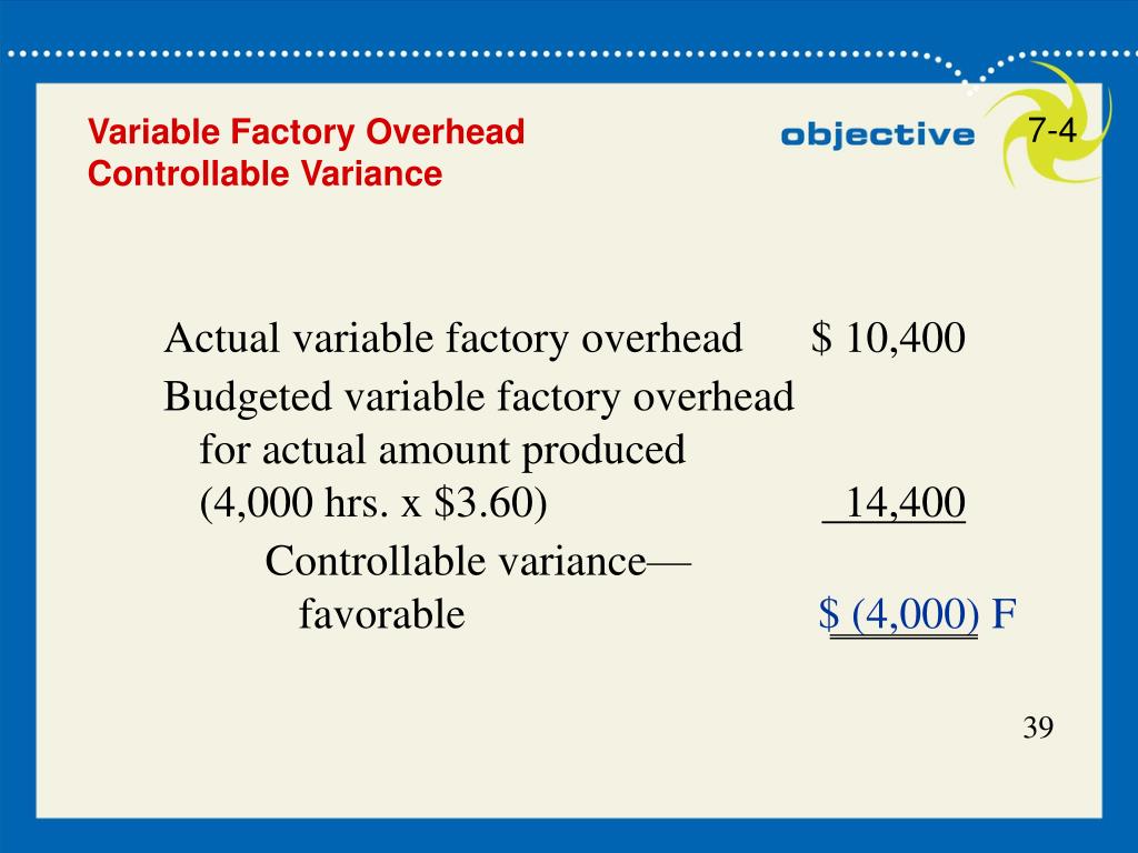 PPT Performance Evaluation Using Variances From Standard Costs