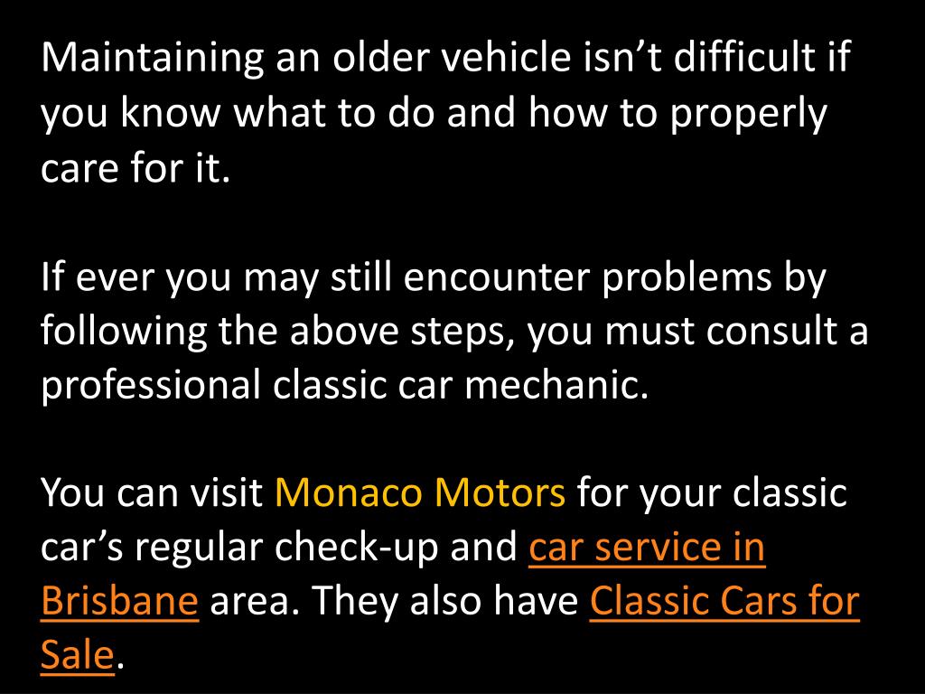 PPT 5 Easy Classic Car Care Tips PowerPoint Presentation, free