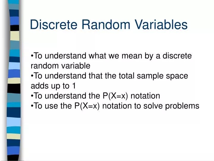 PPT Discrete Random Variables PowerPoint Presentation, free download