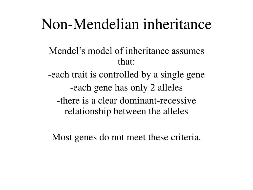 PPT NonMendelian inheritance PowerPoint Presentation, free download
