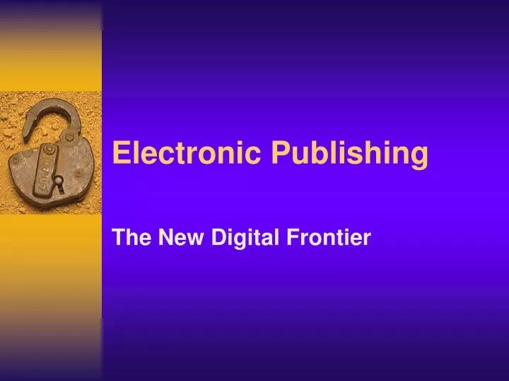PPT Electronic Publishing PowerPoint Presentation, free download ID