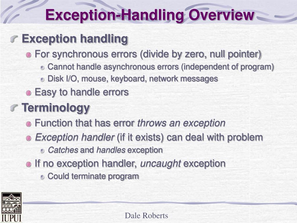 PPT Exception Handling PowerPoint Presentation, free download ID653517