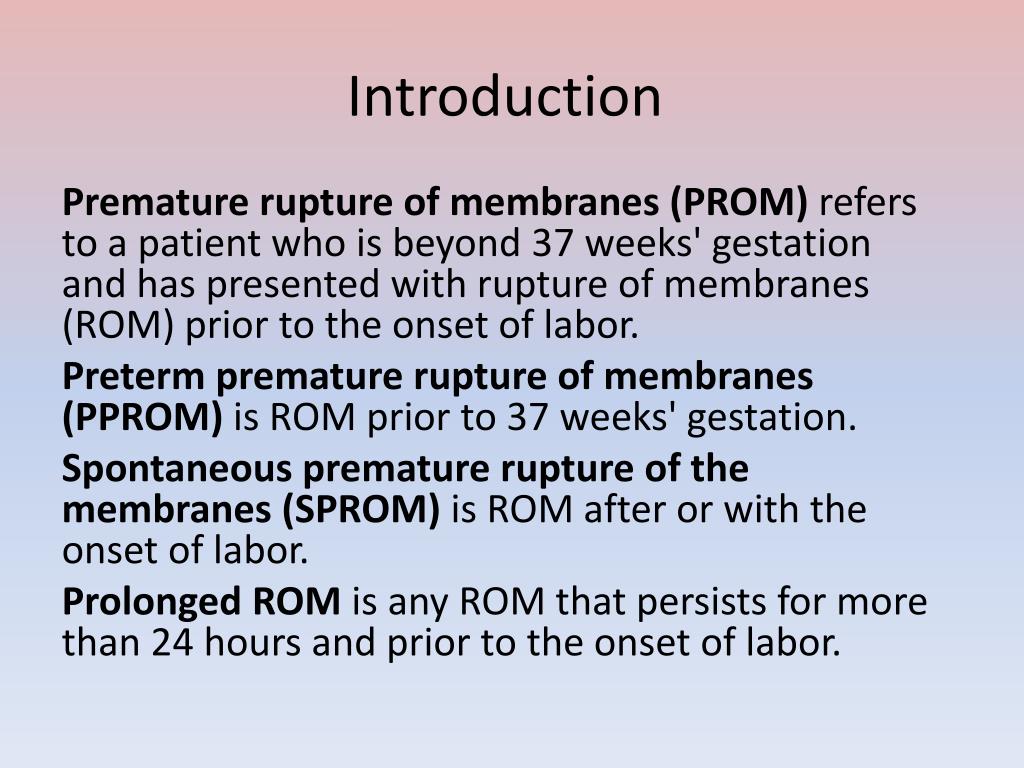 PPT Preterm Labor & Premature Rupture of Membranes PowerPoint