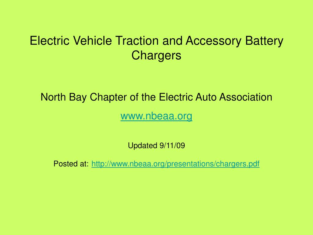 PPT Electric Vehicle Traction and Accessory Battery Chargers North