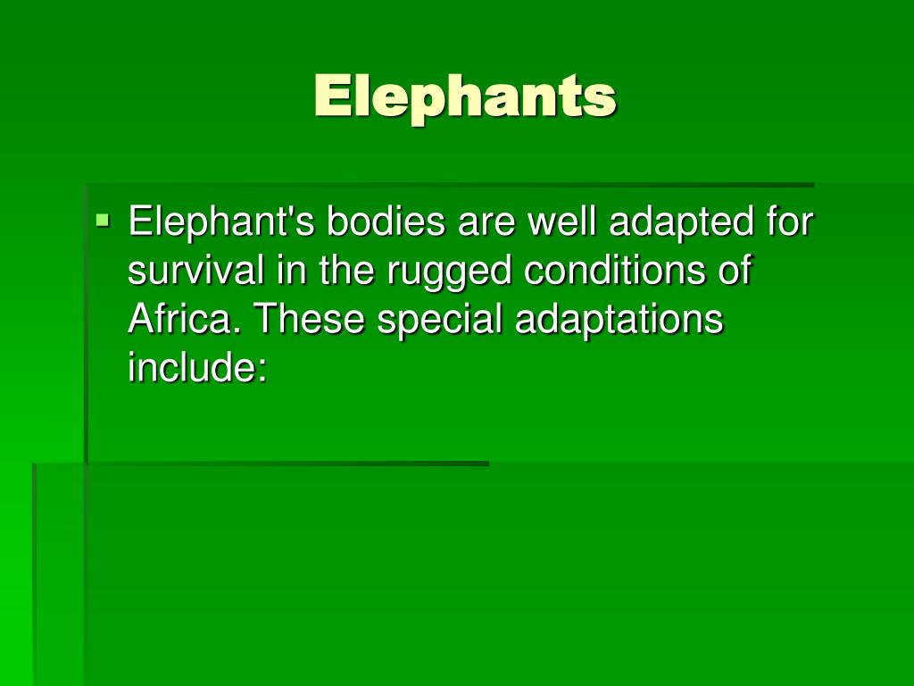 PPT adaptation in animals the idea that certain animals have
