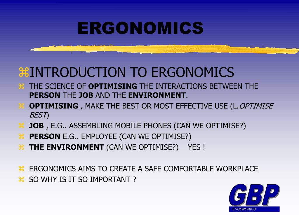 PPT ERGONOMICS PowerPoint Presentation, free download ID65748