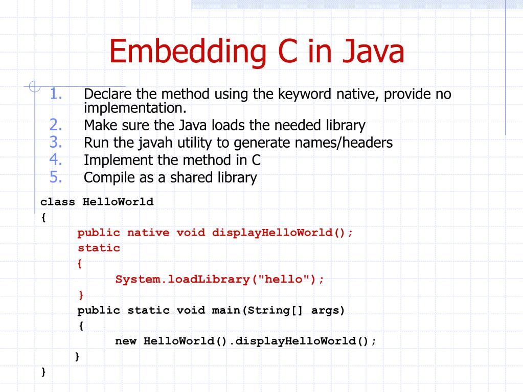 PPT Java Native Interface CS587x Lecture Department of Computer