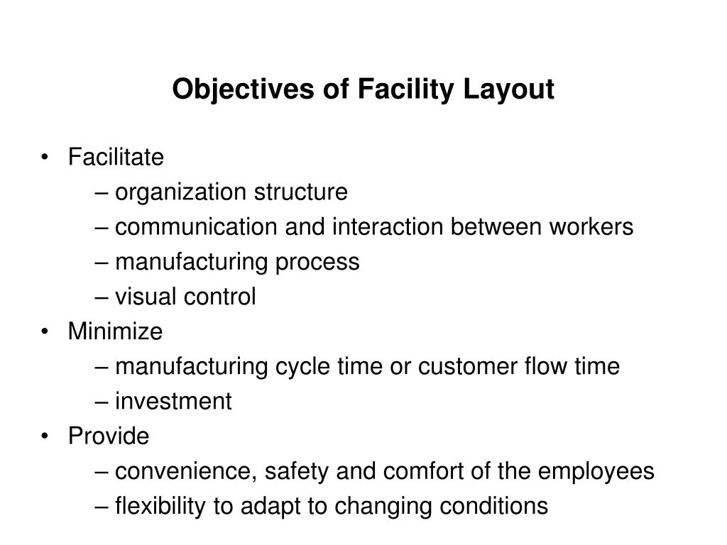 PPT LESSON 20 FACILITIES LAYOUT AND LOCATION PowerPoint Presentation