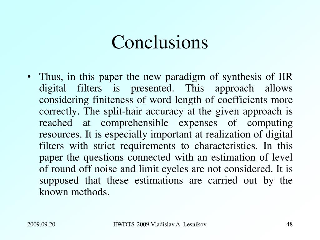 PPT A New Paradigm in Design of IIR Digital Filters PowerPoint