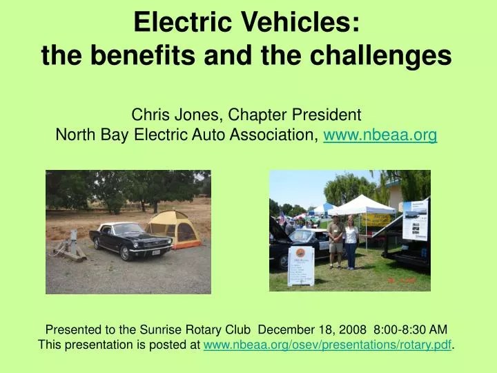 PPT Electric Vehicles the benefits and the challenges Chris Jones