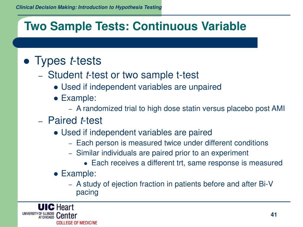 PPT Medical Statistics Hypothesis Testing PowerPoint Presentation