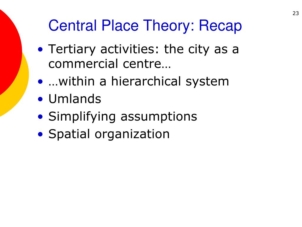 PPT Central Place Theory (CPT) PowerPoint Presentation, free download ID665869