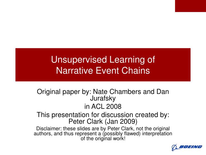 PPT Unsupervised Learning of Narrative Event Chains PowerPoint