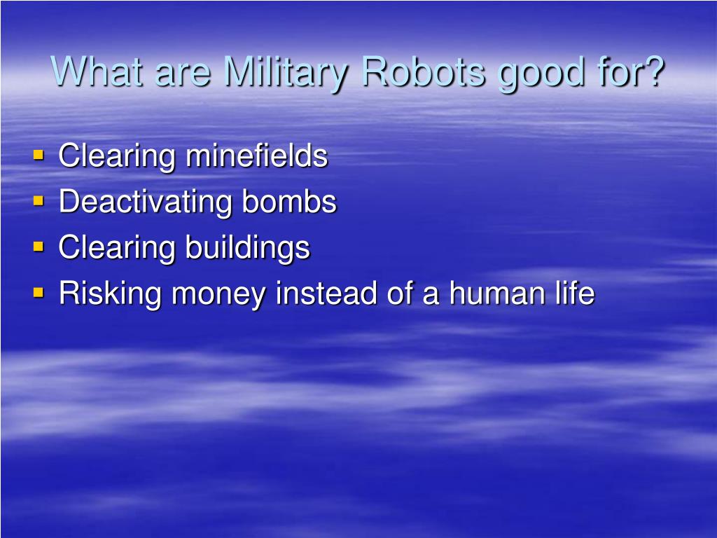 PPT Robots in the Military PowerPoint Presentation, free download