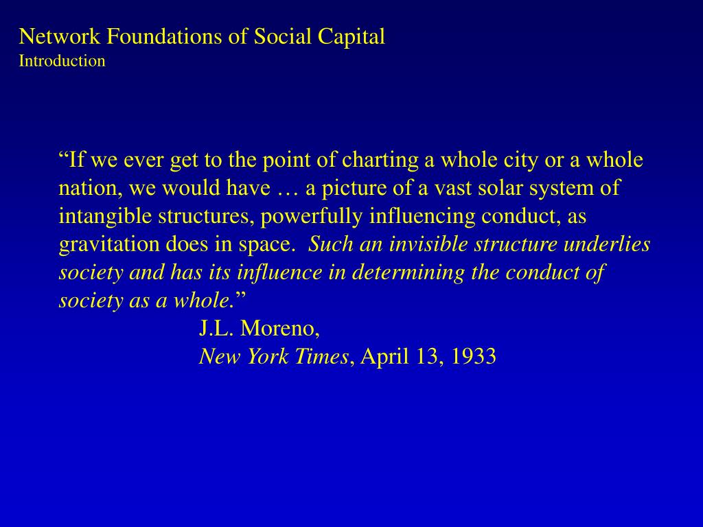 PPT Patterns & Paradox Network Foundations of Social Capital James