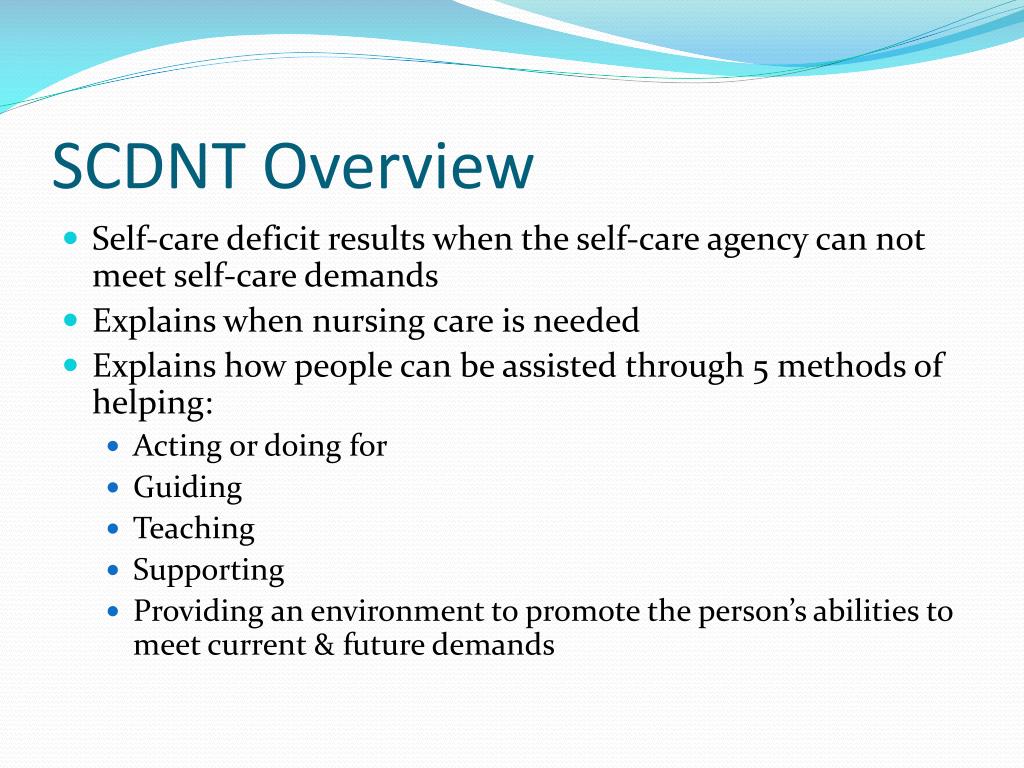PPT Orem’s SelfCare Deficit Nursing Theory PowerPoint Presentation