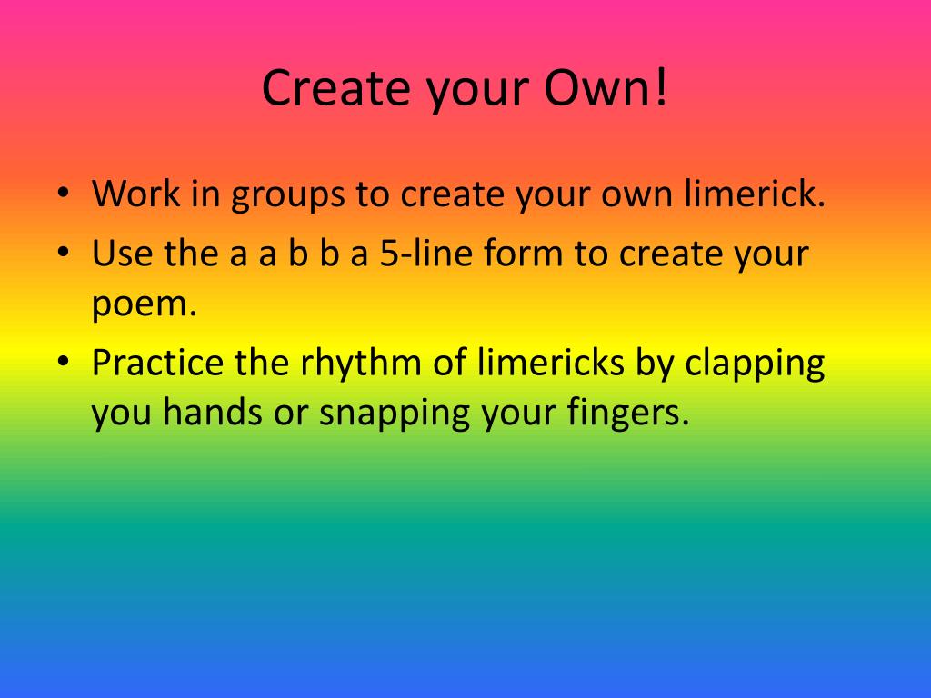 PPT Limerick and Haiku Poetry PowerPoint Presentation ID677400