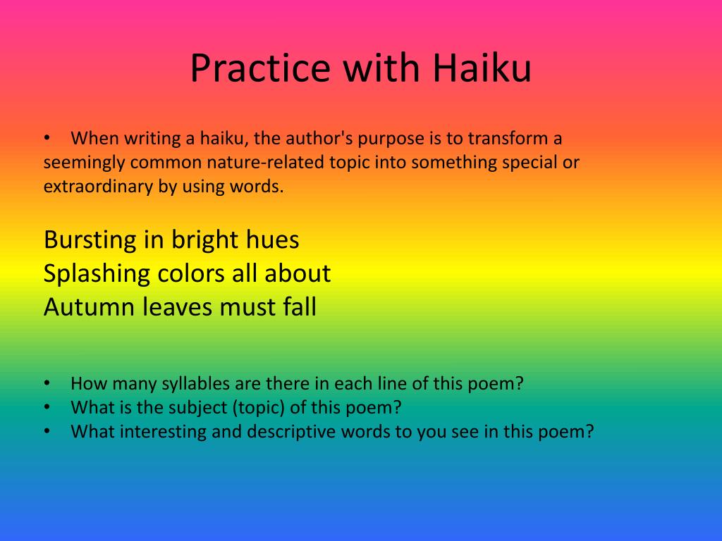 PPT Limerick and Haiku Poetry PowerPoint Presentation