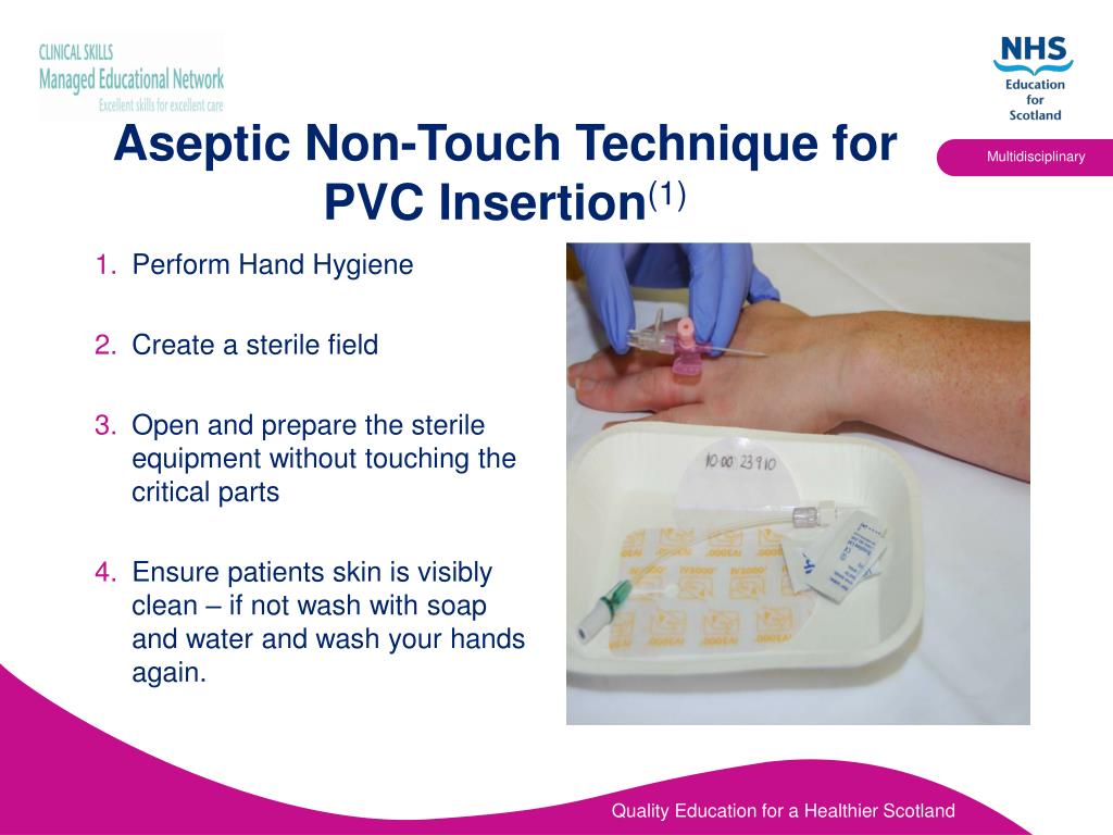 PPT Aseptic Technique and Insertion of Peripheral Venous Catheters