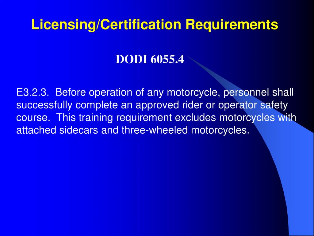 PPT MOTORCYCLE RIDER REQUIREMENTS PowerPoint Presentation, free