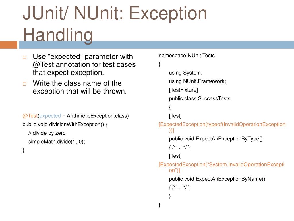 PPT Software Quality Assurance MODULE TESTING NUNIT & JUNIT