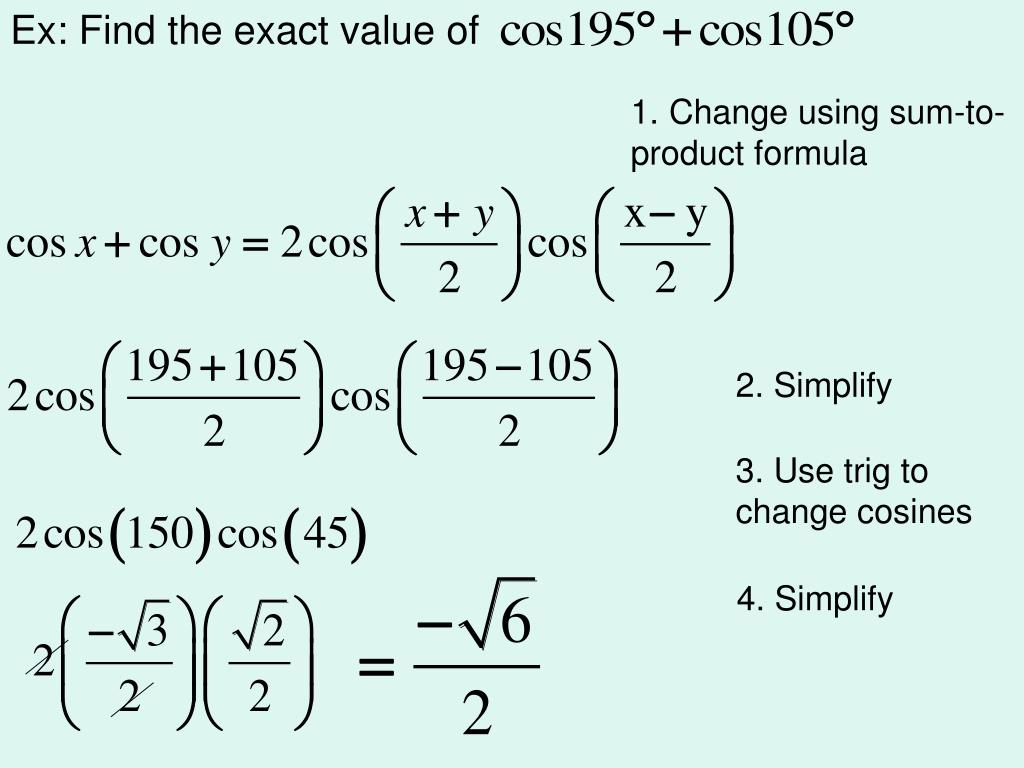 PPT - Ch 5.5: Multiple-Angle and Product-to-Sum Formulas PowerPoint