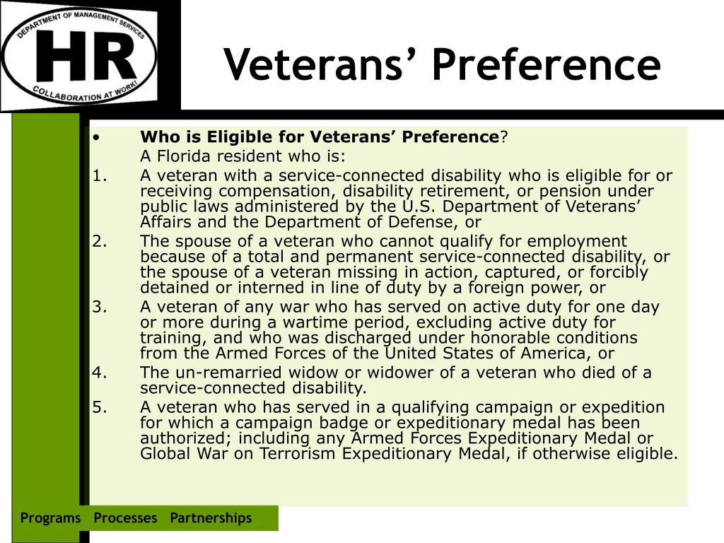 PPT Veterans’ Preference Guidelines PowerPoint Presentation, free