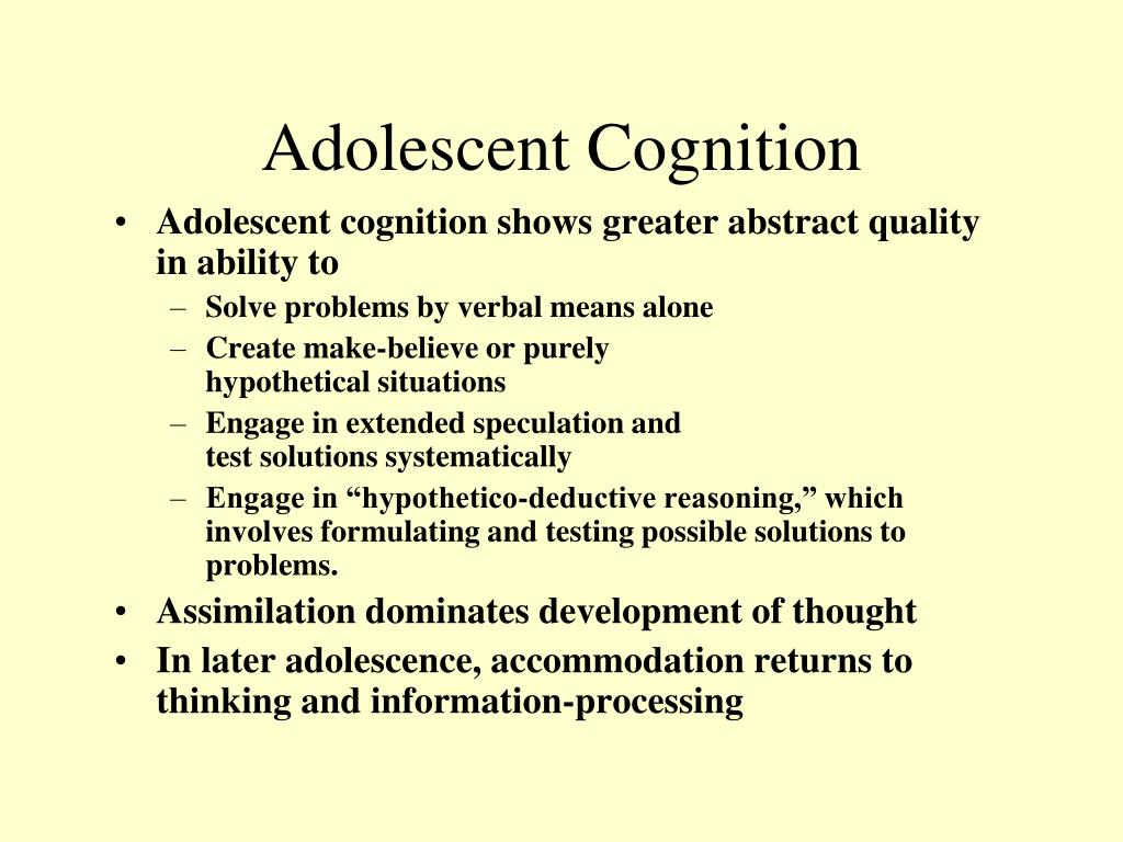 Cognitive Development in Adolescence: Piaget's.