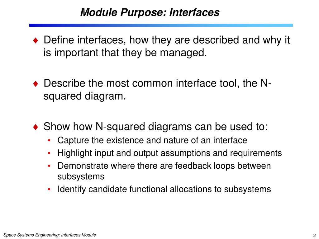 PPT Interfaces Module Space Systems Engineering, version 1.0 PowerPoint Presentation ID692373