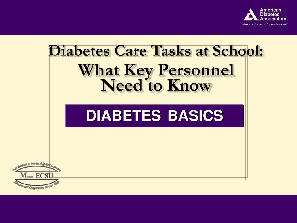 PPT Diabetes Care Tasks at School What Key Personnel Need to Know