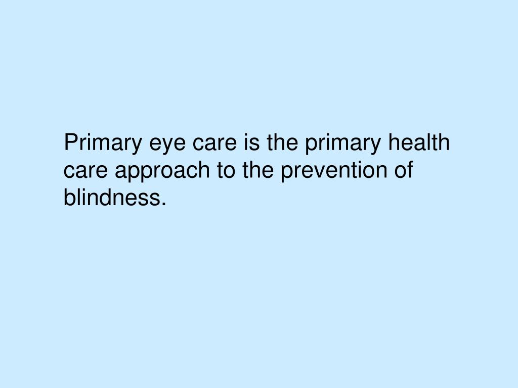 PPT Primary Eye Care and Community Participation PowerPoint