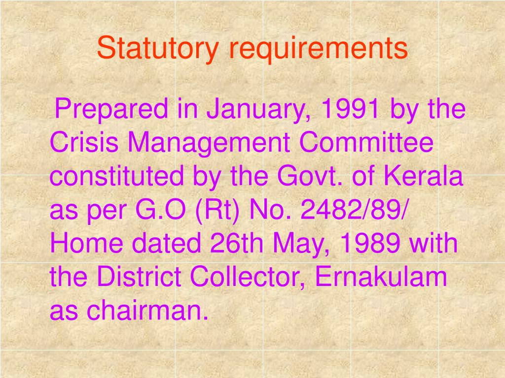 PPT OFFSITE EMERGENCY PLAN [DISASTER MANAGEMENT PLAN] FOR ERNAKULAM