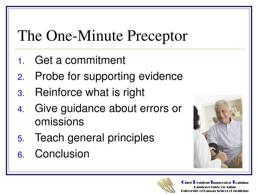 PPT Clinical Teaching The 1 Minute Preceptor PowerPoint Presentation