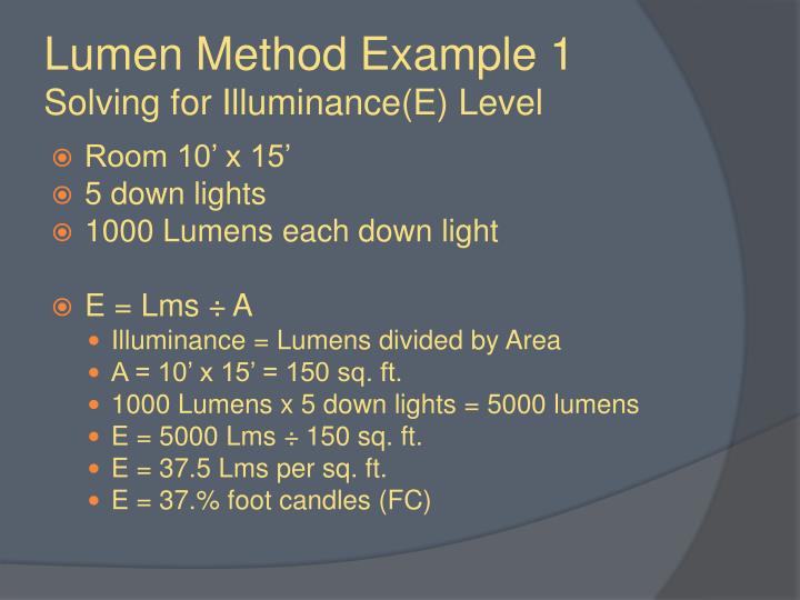PPT Lighting Calculations PowerPoint Presentation ID707097