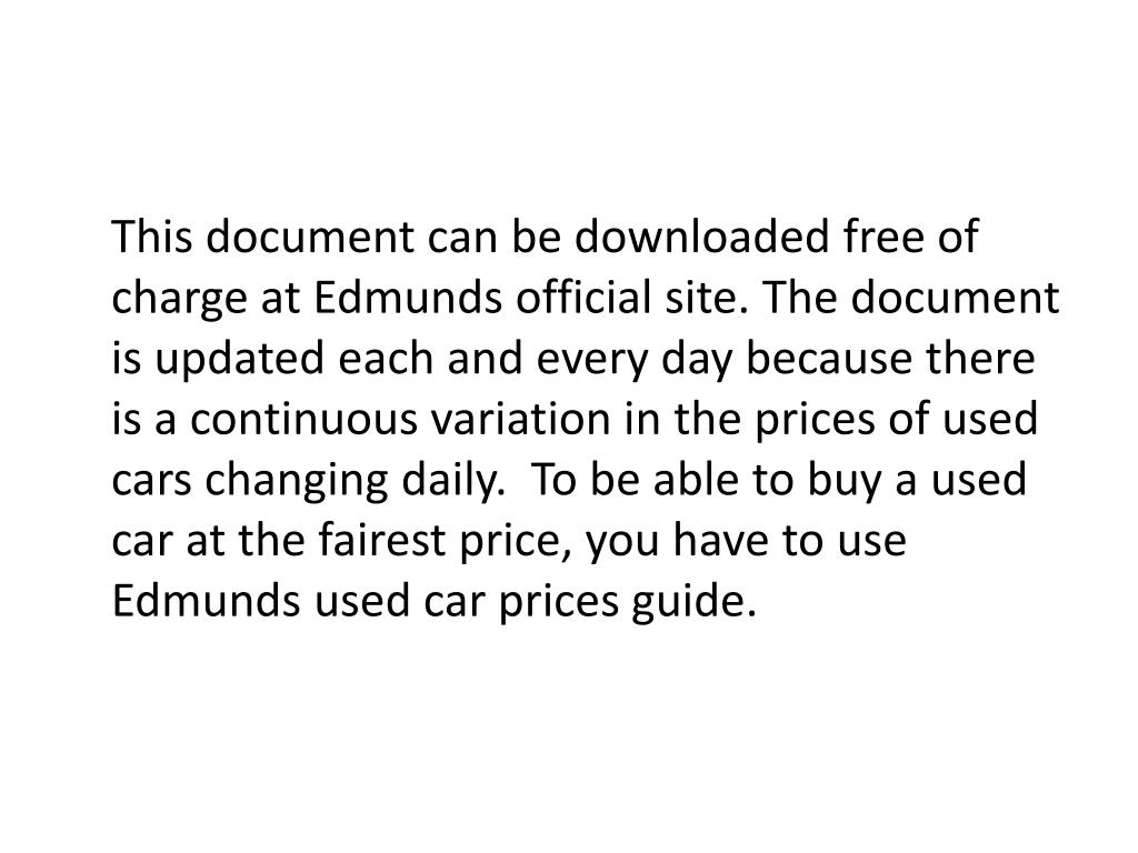 PPT Edmunds Used Car Prices PowerPoint Presentation, free download