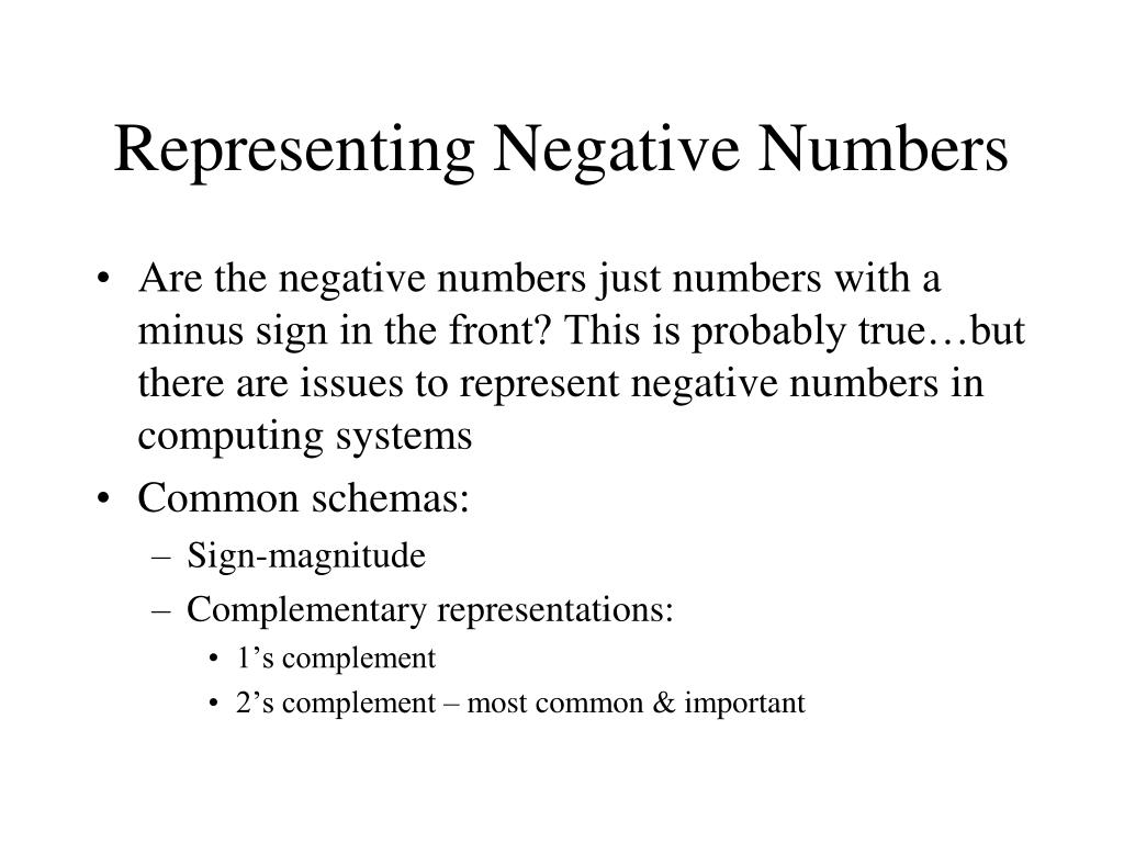 PPT Representing Negative Numbers PowerPoint Presentation, free