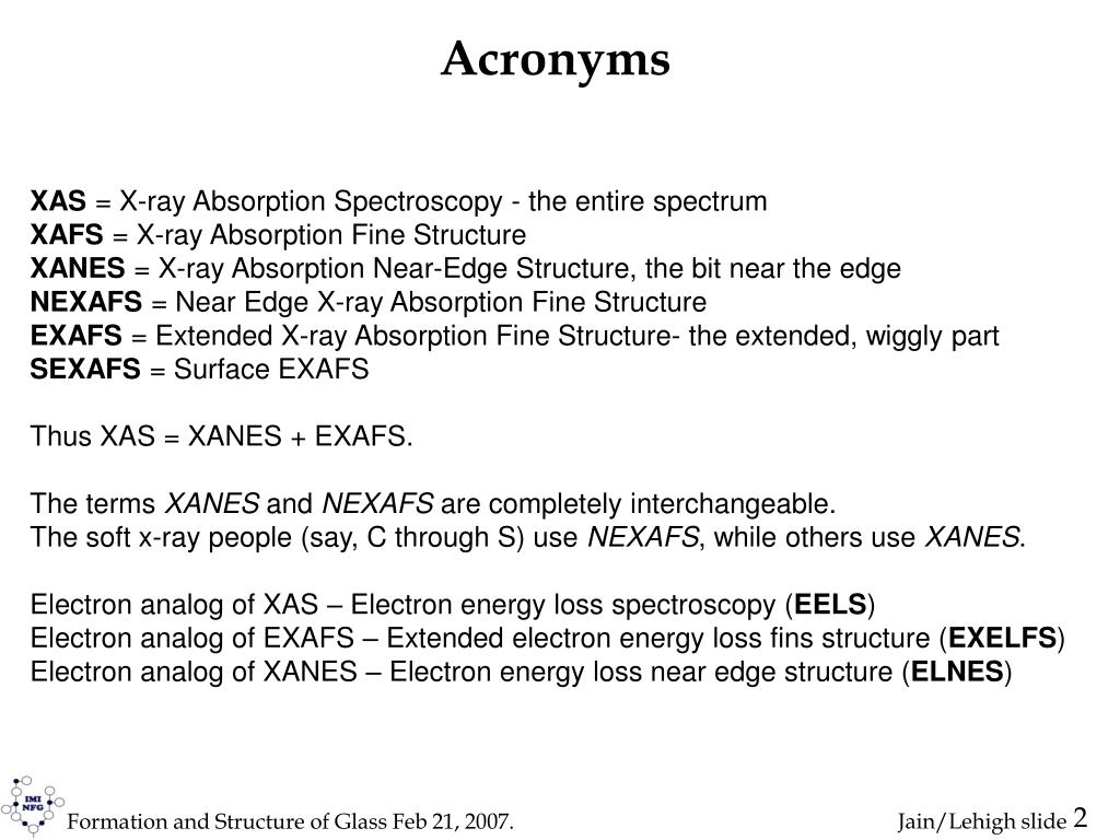 PPT Lecture 10 EXAFS Studies of Glass Structure PowerPoint