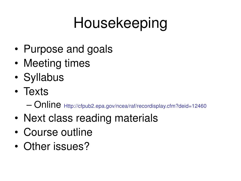 PPT Housekeeping PowerPoint Presentation, free download ID712641
