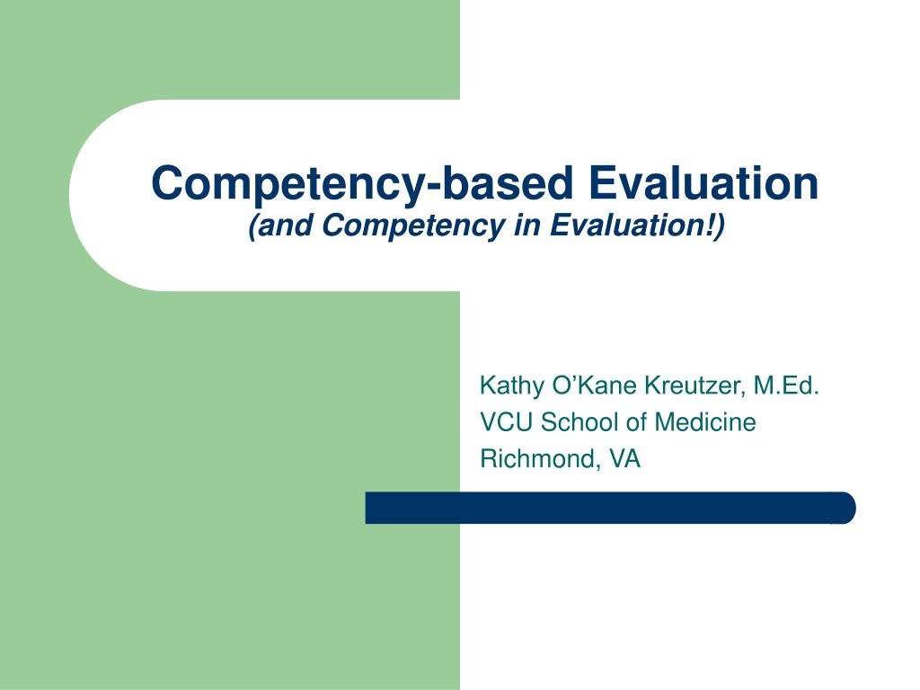 PPT Competencybased Evaluation (and Competency in Evaluation