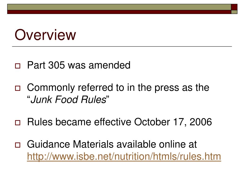 PPT School Food Service Rules Part 305 PowerPoint Presentation, free