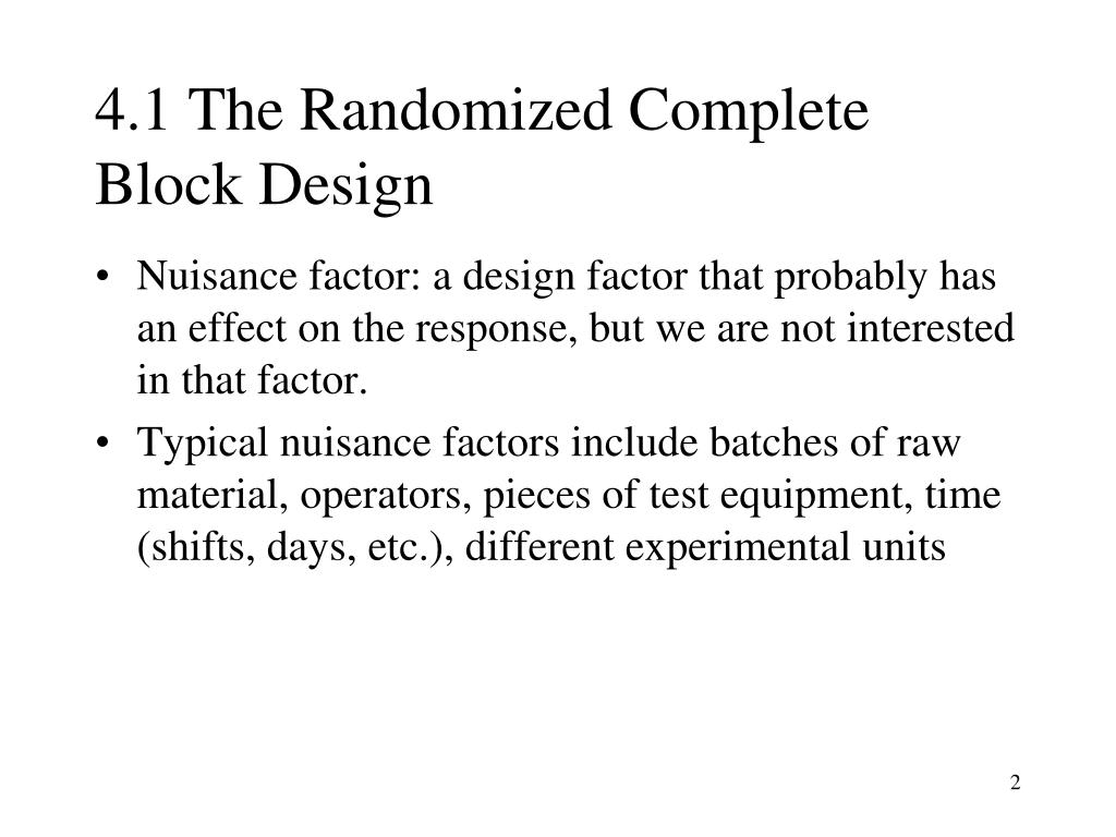 PPT Chapter 4 Experiments with Blocking Factors PowerPoint