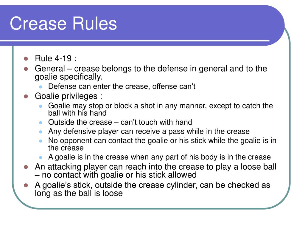 PPT Central PA Lacrosse Officials Crease Rules PowerPoint