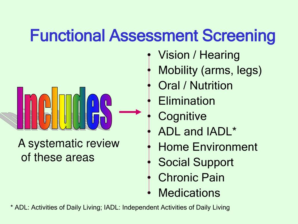 PPT Functional Assessment Screening of Older Adults PowerPoint